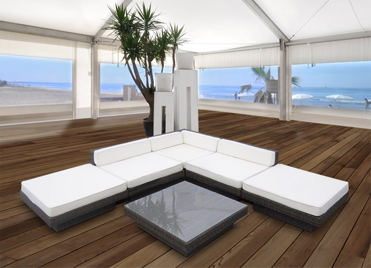 Design Rattan Sofa Lounge Set Sitzgruppe Garten Garnitur Gartenmöbel