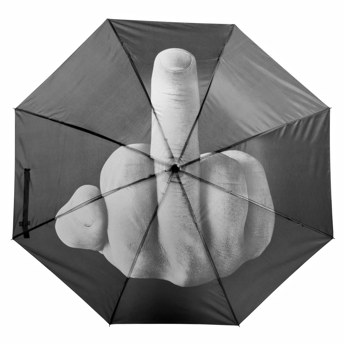 Fuck the Rain Stinkefinger Regenschirm Schirm mit Mittelfinger Fun Print schwarz eBay