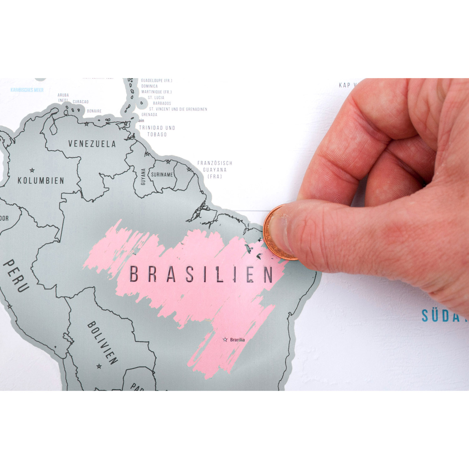 Rubbel Weltkarte Scrape Off World Map Poster Karte Landkarte Rubbelposter Silber