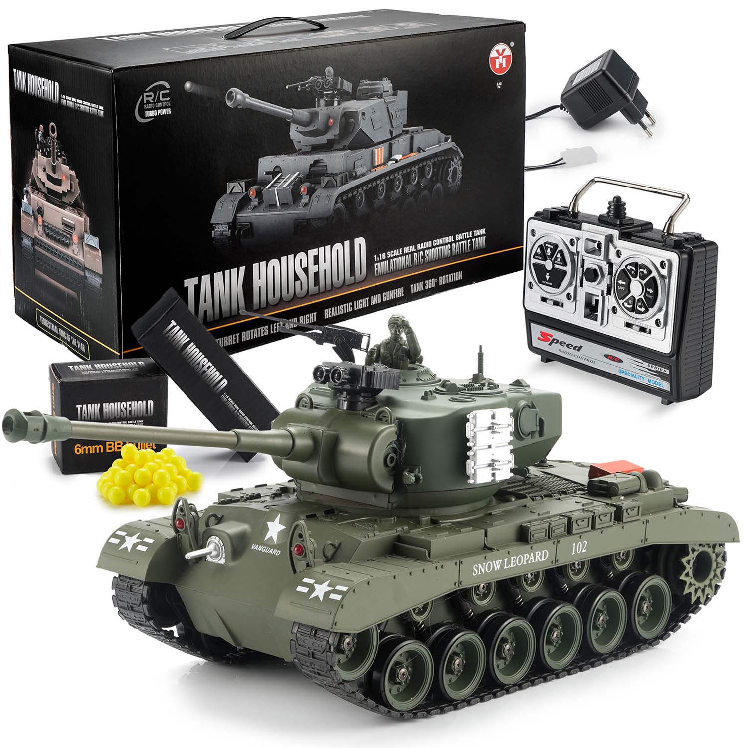 Ferngesteuerter Rc Panzer M26 Pershing Us Snow Leopard R C Modellbau 1 16 Rtr Ebay