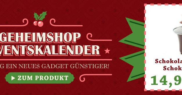 Geheimshop Adventskalender: Jeden Tag ein Gadget günstiger!