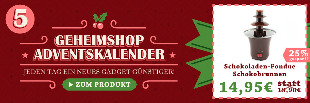 Geheimshop Adventskalender: Jeden Tag ein Gadget günstiger!