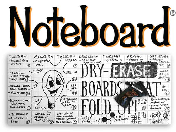 Noteboard beschriftet wie Tafel