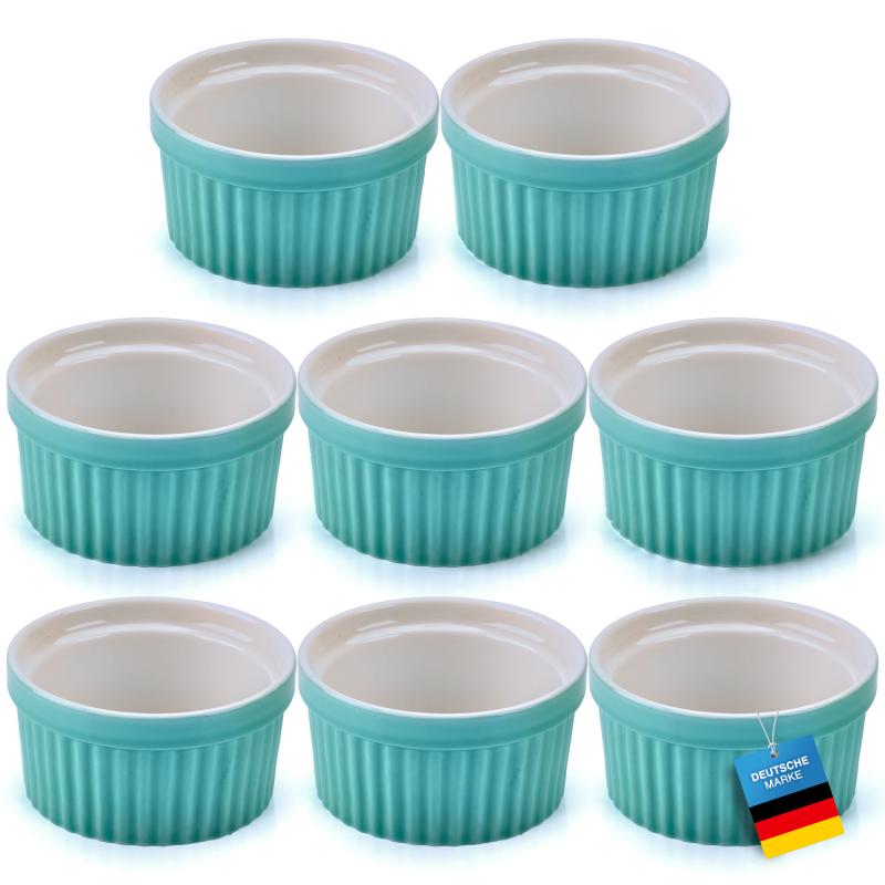 Dessertschalen & Creme Brulée Schälchen & Dessert Förmchen - 8er Set weiß
