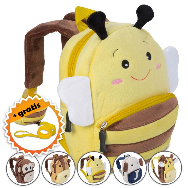Rucksack für Kleinkinder mit Sicherheitsgurt & Leine - Tier Kinderrucksack