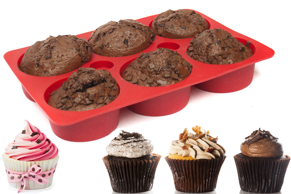 Silikon Muffinform: Backform für gefüllte Muffins &amp; Cupcakes