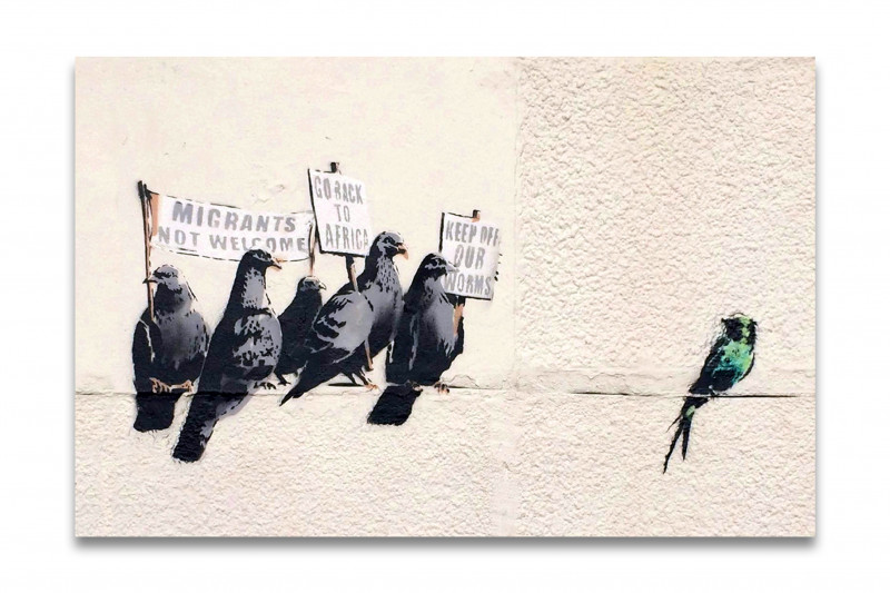 Banksy Kunstdruck Immigration Birds