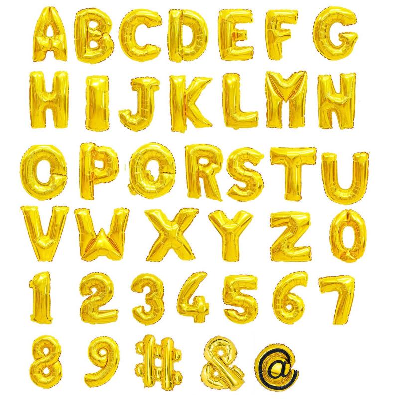 Buchstaben Ballons gold Alphabet A - Z