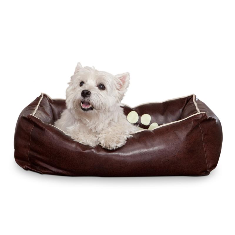 Smoothy Hundebett Leder Braun