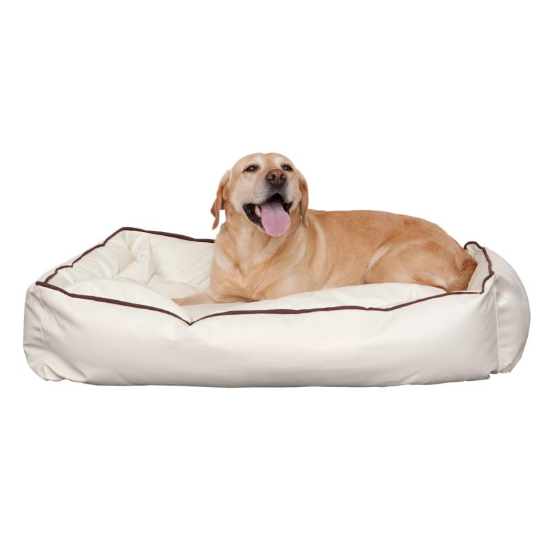 Smoothy Hundebett Leder Beige