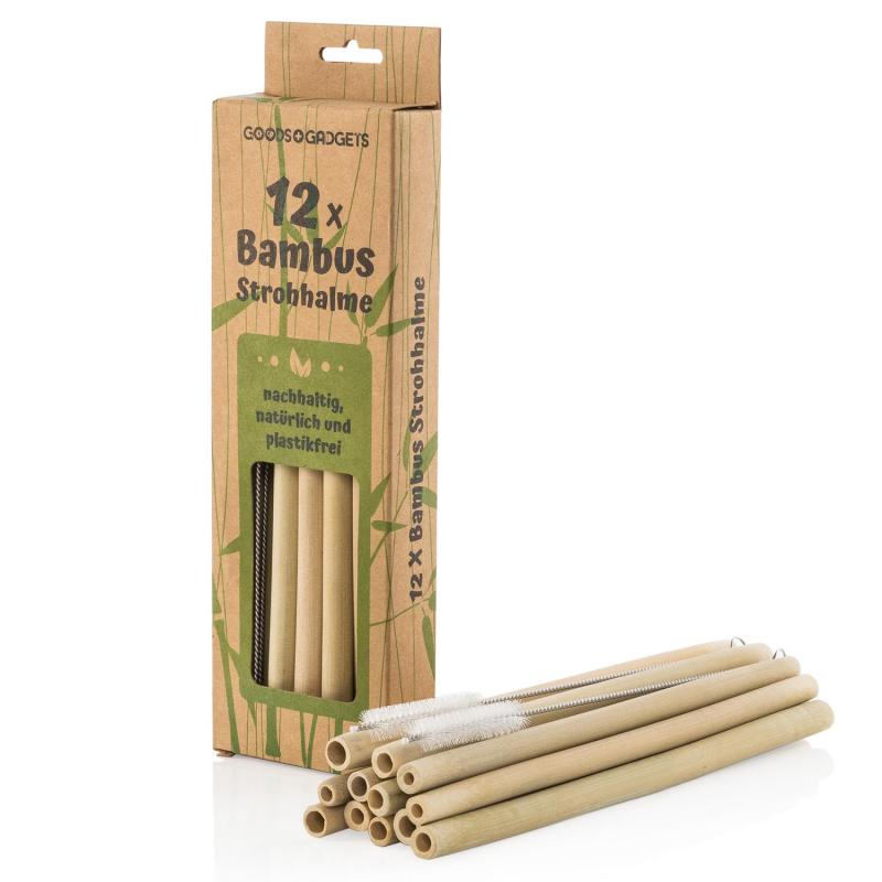 Bambus Strohhalme Set