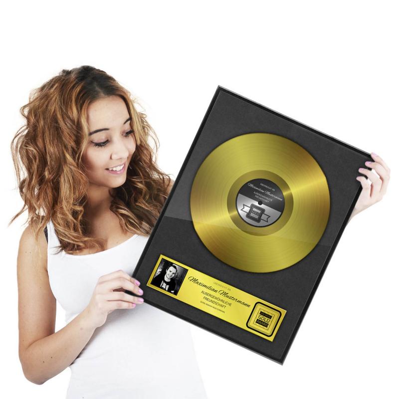 Goldene Schallplatte - Geschenk Gold-Schallplatte - Geheimshop.de