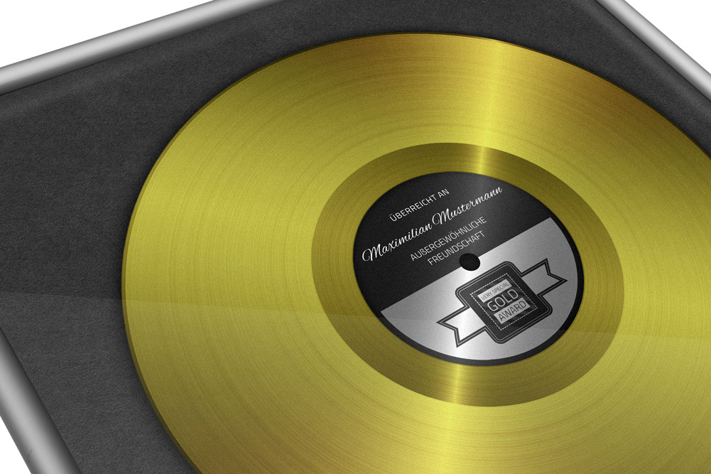 Goldene Schallplatte Personalisiertes Bild Die Geschenkidee