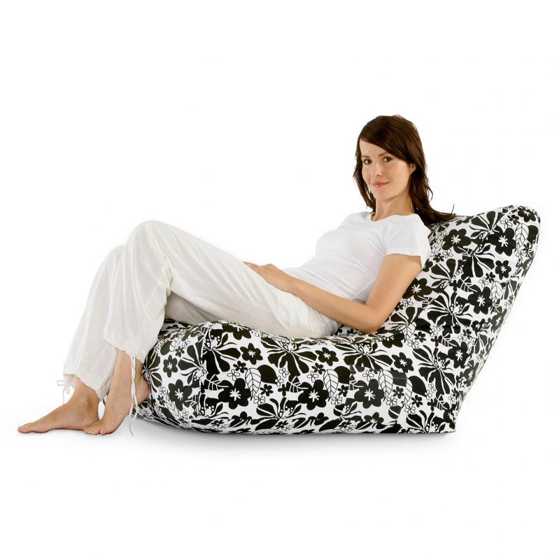 Sitzsack Lounge Chair Schwarz-Weiss