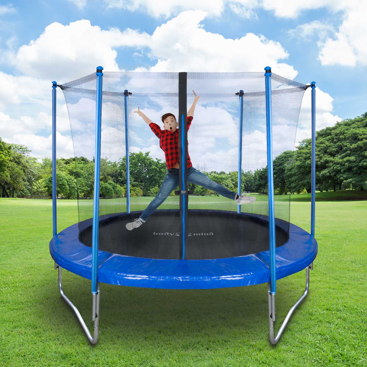 Kleines Trampolin Garten Trampolin mit Netz 250cm - Gartentrampolin mit Sicherheitsnetz