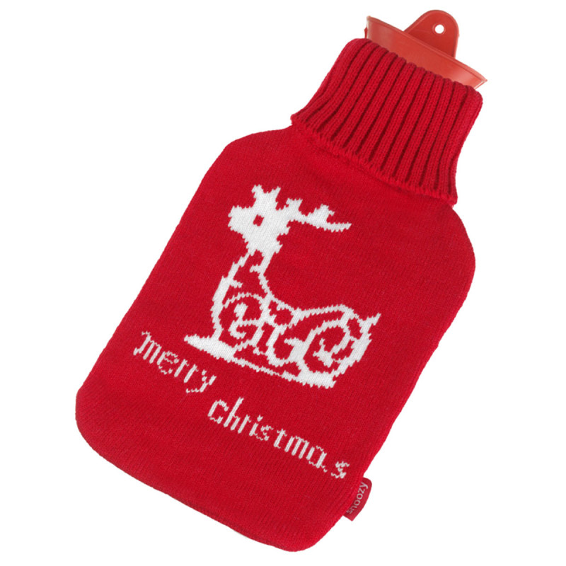 Wärmflasche mit Merry Christmas Rentier