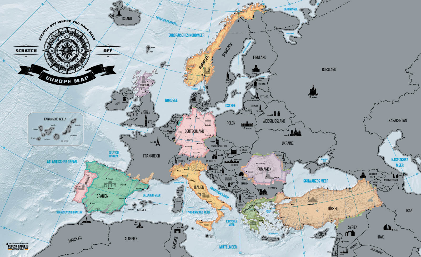 Europa Rubbelkarte Europa Rubbelkarte
