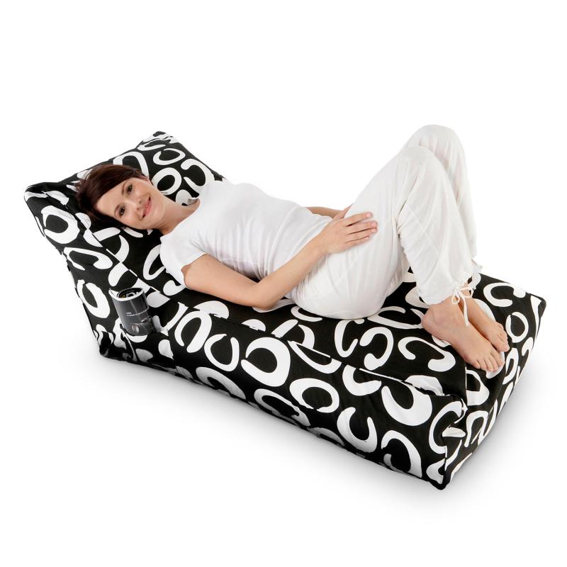 Sitzsack Lounge Daybed schwarz-weiss