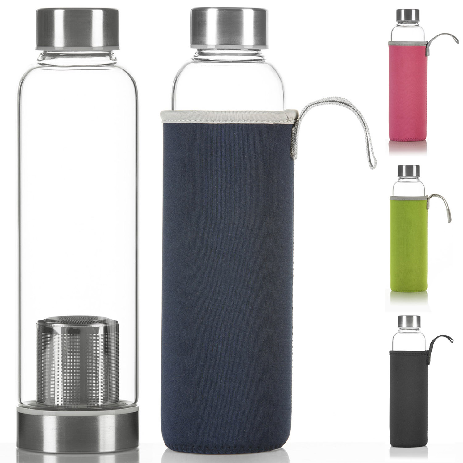 Dimono Trinkflasche 600ml Wasserflasche mit Edelstahl Filter
