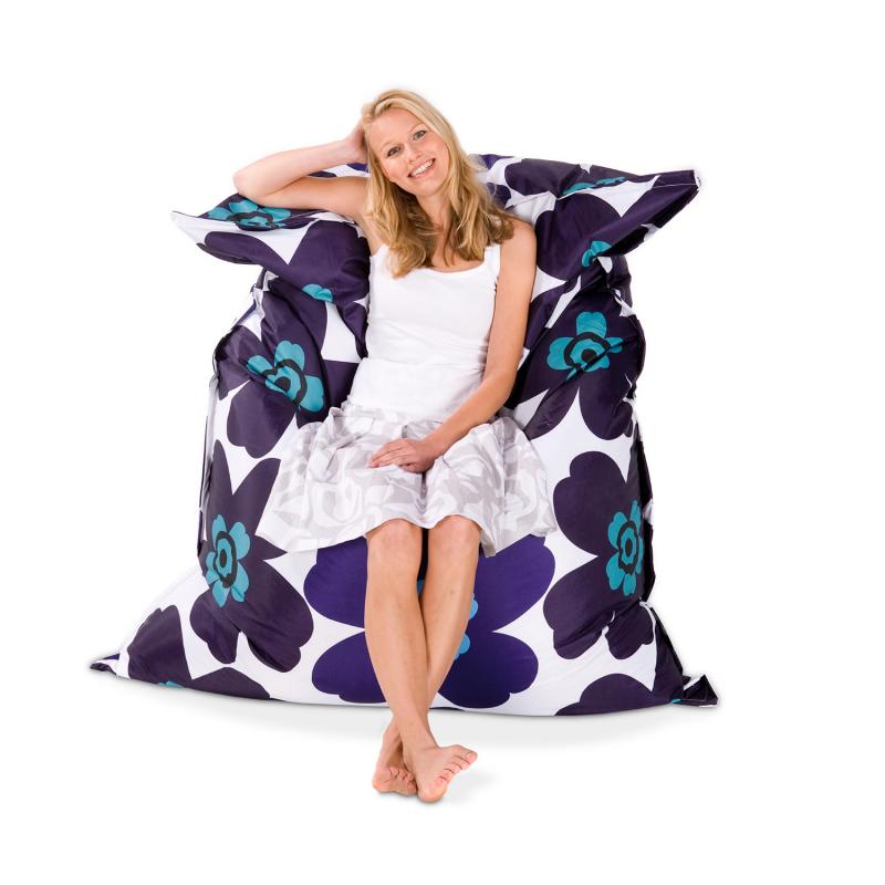 Sitzsack Floralia indigo blau