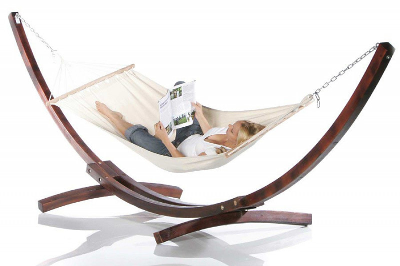 XXL Hängematte 4 Meter mit Gestell aus Holz für den Garten