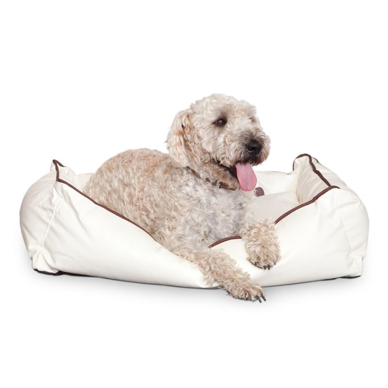 Smoothy Hundebett Leder Beige