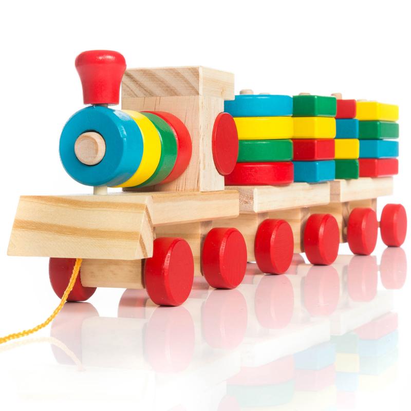 Holzzug Drehscheibe Eisenbahnbau Spielzeug für Kinder pädagogisch